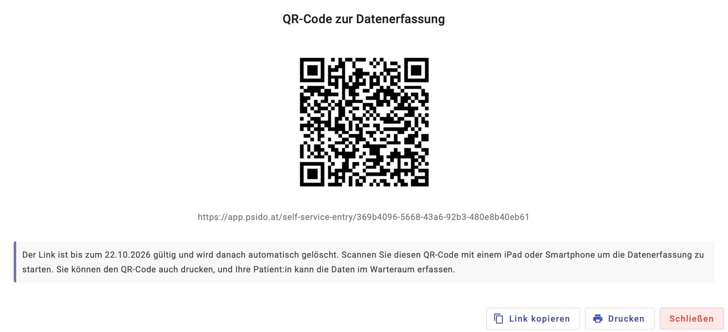 QR-Code beim Daten erfassen lassen