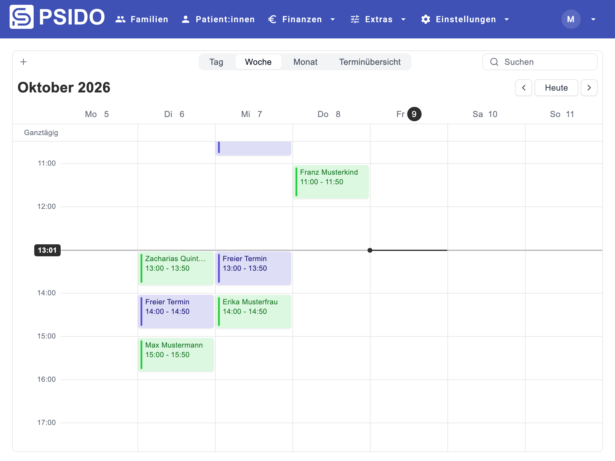 Termine direkt im lokalen Psido-Kalender planen